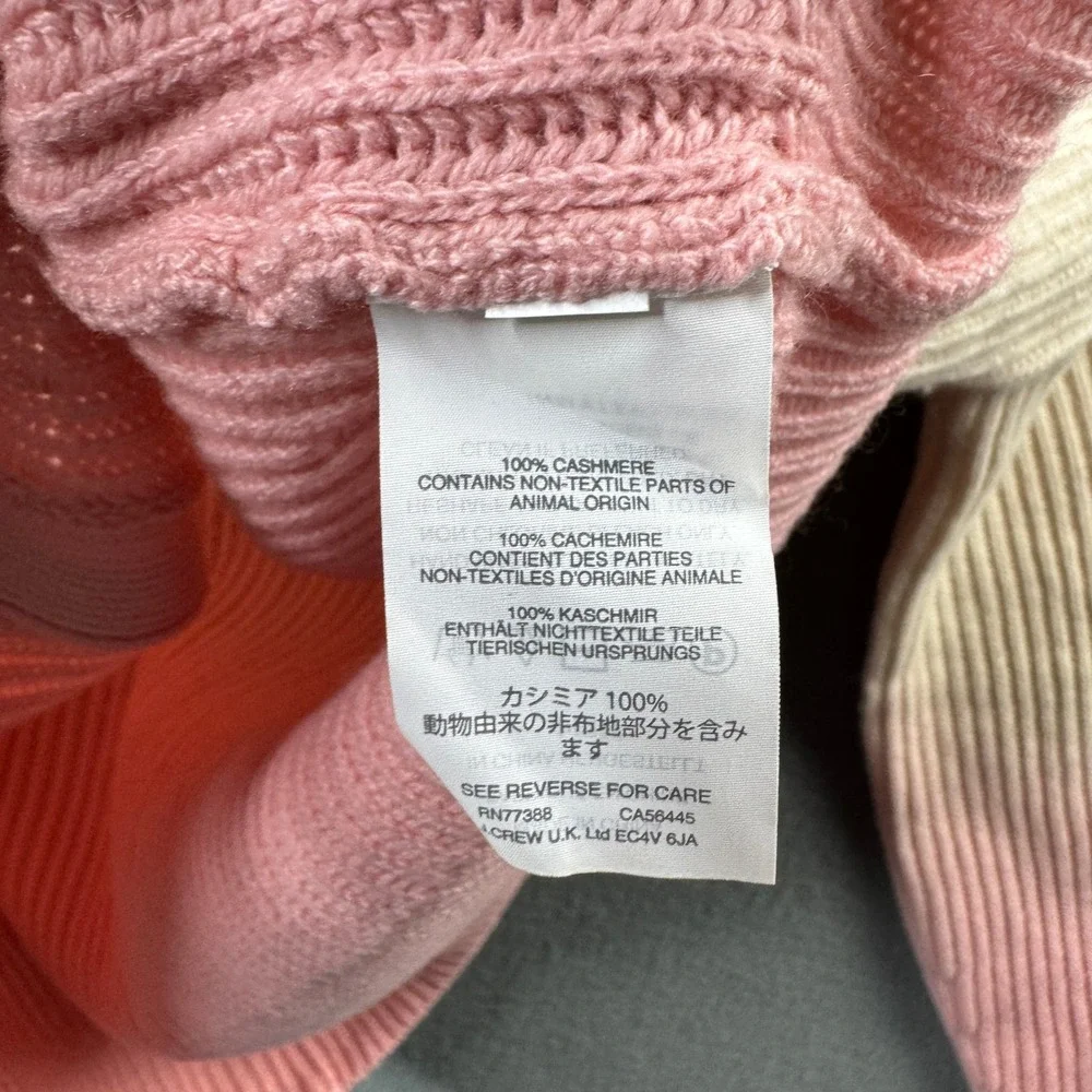 J.Crew Collection Pink Ombre 100% Cashmere Ribbed Cardigan Sweater H7529 Mens M - Picture 6 of 9